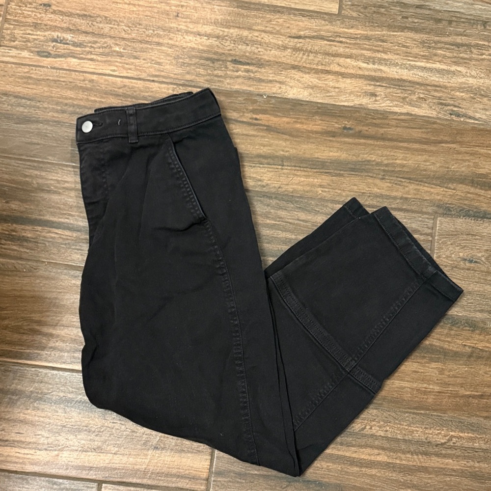 Everlane Washed Black Organic Cotton Barrel Leg Trousers